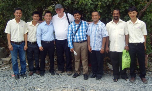 Fr. Bernie (in hat) with other SCJs in Vietnam