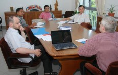 Fr. Terry (back to the camera) takes part in small group discussions