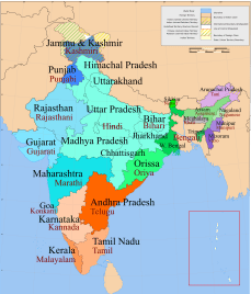 India langauge map