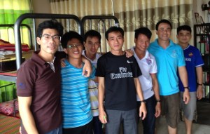 Students at the dorm