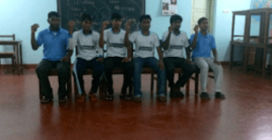 Novices perform a routine 