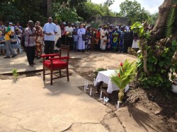 On Saturday a memorial was held at the site where many of the SCJ missionaries were killed in 1964. The house has been demolished;  the SCJs were killed in the basement