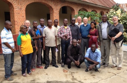 Fr. Charles Brown shared the photo above of SCJs with diocesan radio and television personnel in Congo. The US Province helps to financially support the broadcast center whose task is "evangelization and social development." Fr. Steve was interviewed on television during his visit. 
