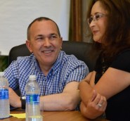 Fr. Jesús with Magdalena Artega, a member of the province development office staff who assisted with translation