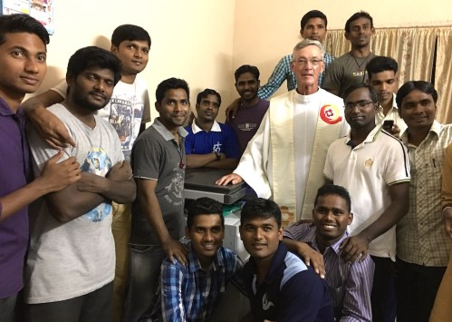 Fr. Tom and the students after the blessing