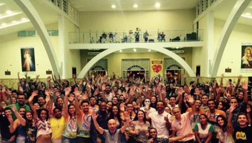 Participants at the Dehonian Youth Mission experience in Brazil